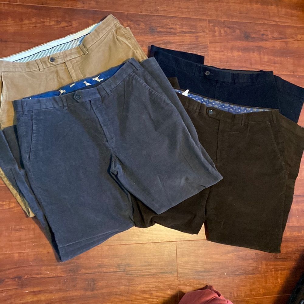 Lauren Bundle of 4 Pair Lauren Corduroy Flat Front Pants 36x30 Business Casual